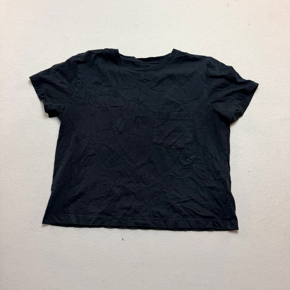 Everlane Pocket Tee Women Small Black Organic Cotton Short Sleeve Shirt